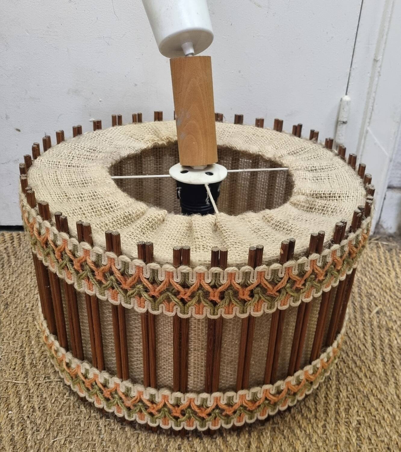 Vintage rattan pendant light