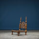 African Carved Wood & Rawhide Side Chair, 19th Century