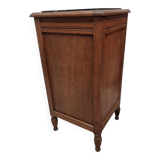 French Art Deco Oak Bedside Table with marble top
