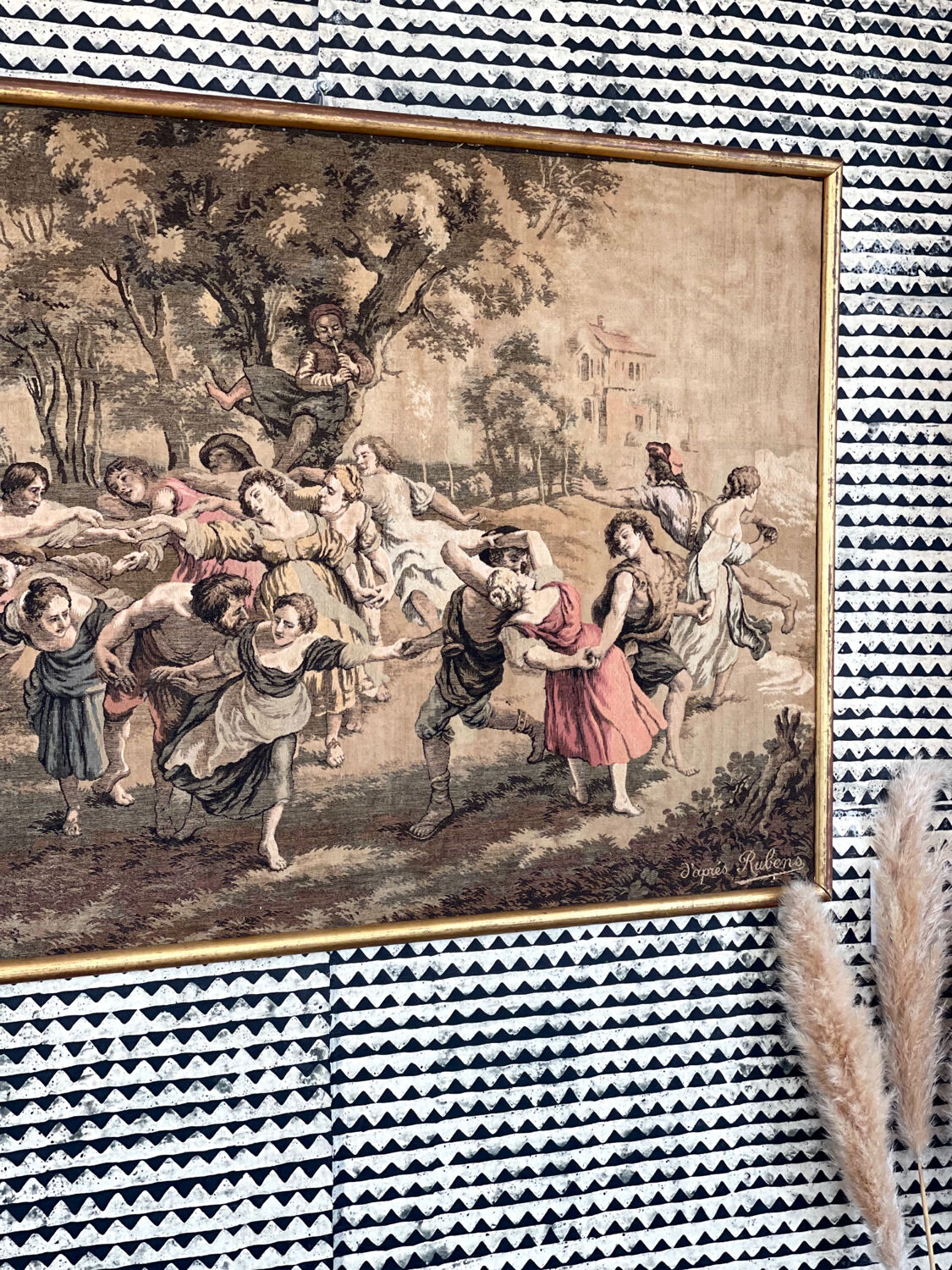 Vintage tapestry after Rubens