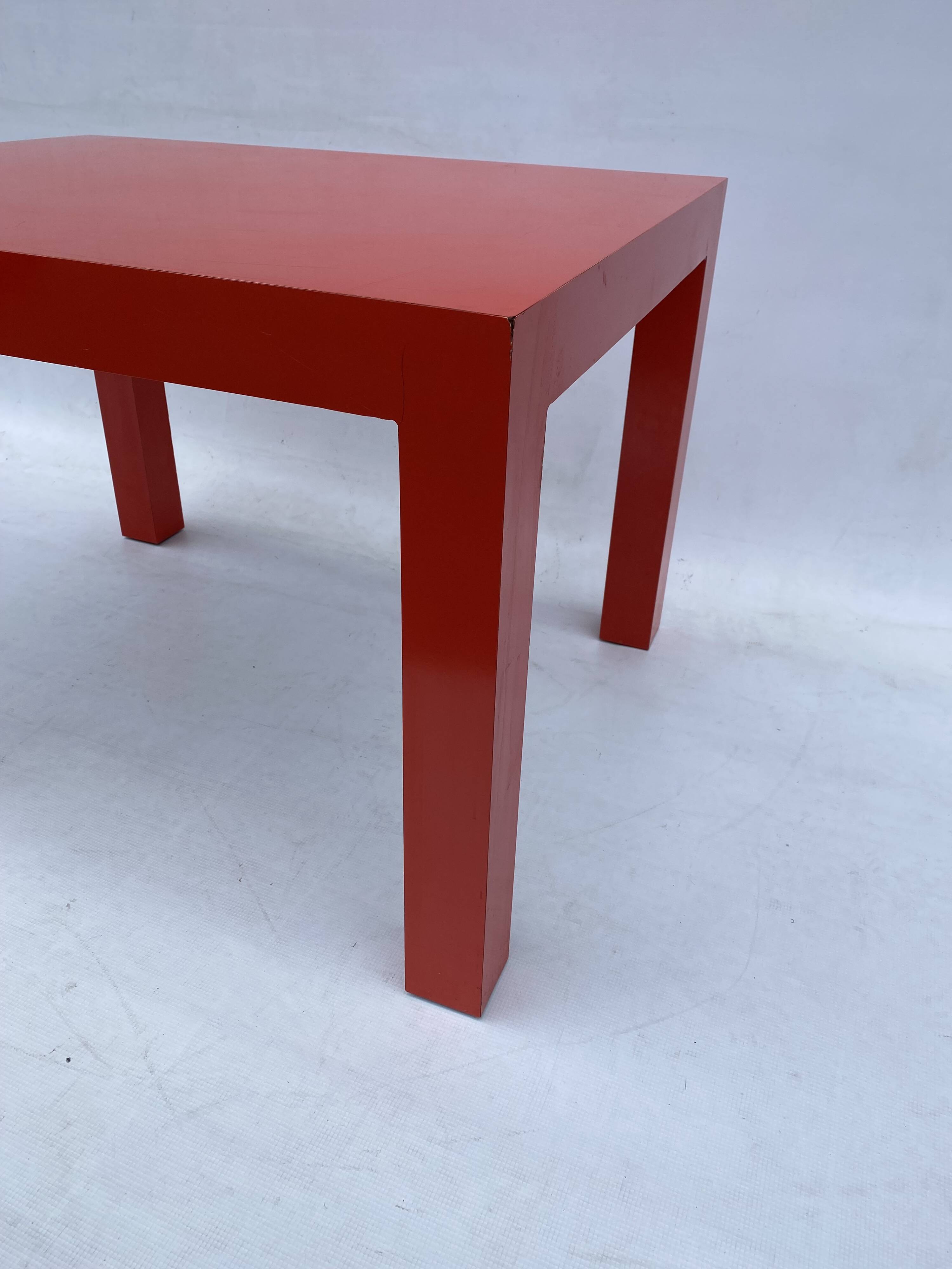 Milo Baughman for Thayer Coggin Formica Red Side Coffee Table 1960s