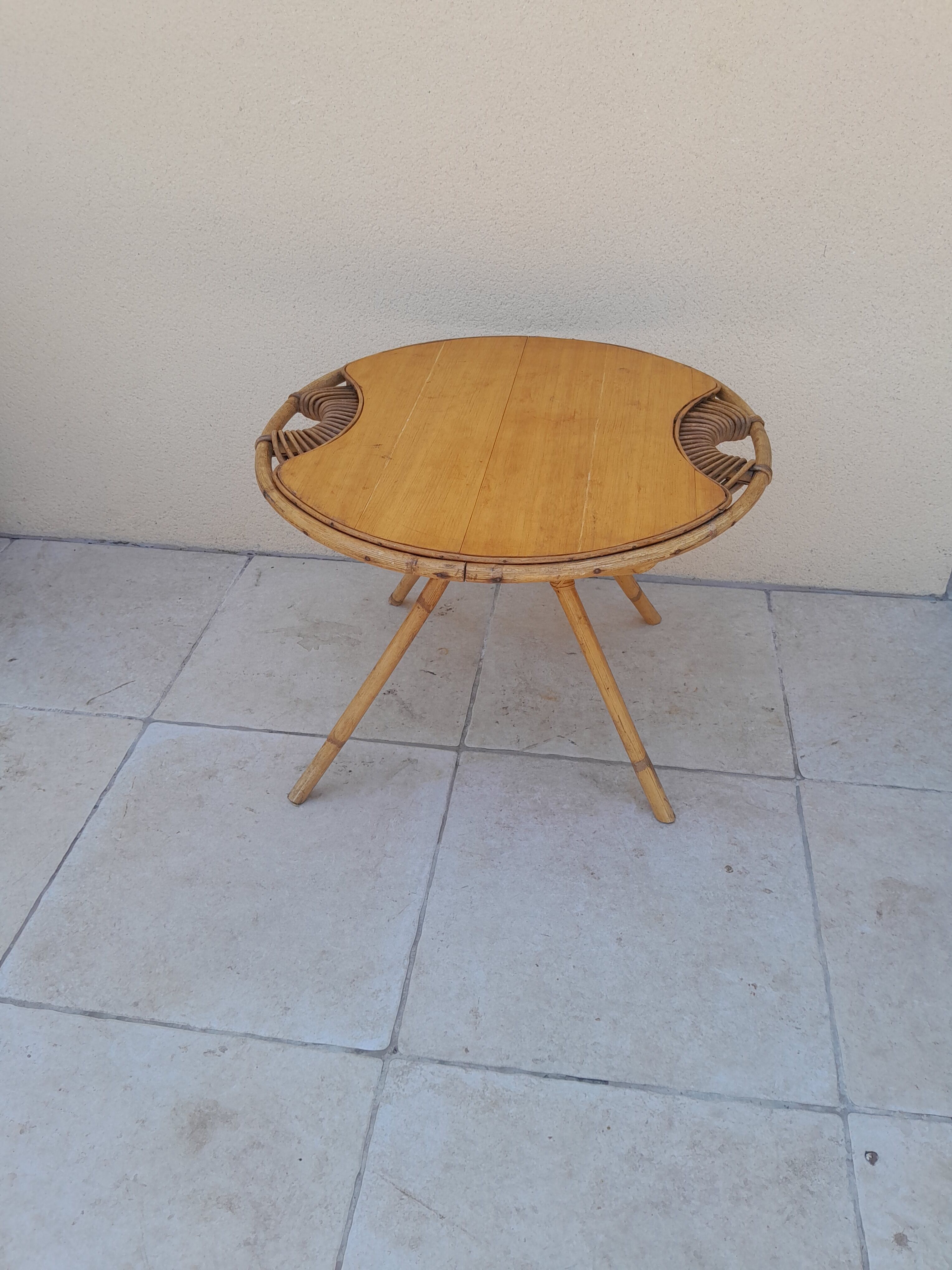 Vintage rattan coffee table