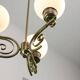 Vintage Italian Brass and Opaline Chandelier
