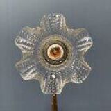 French art nouveau table lamp with transparent glass shade