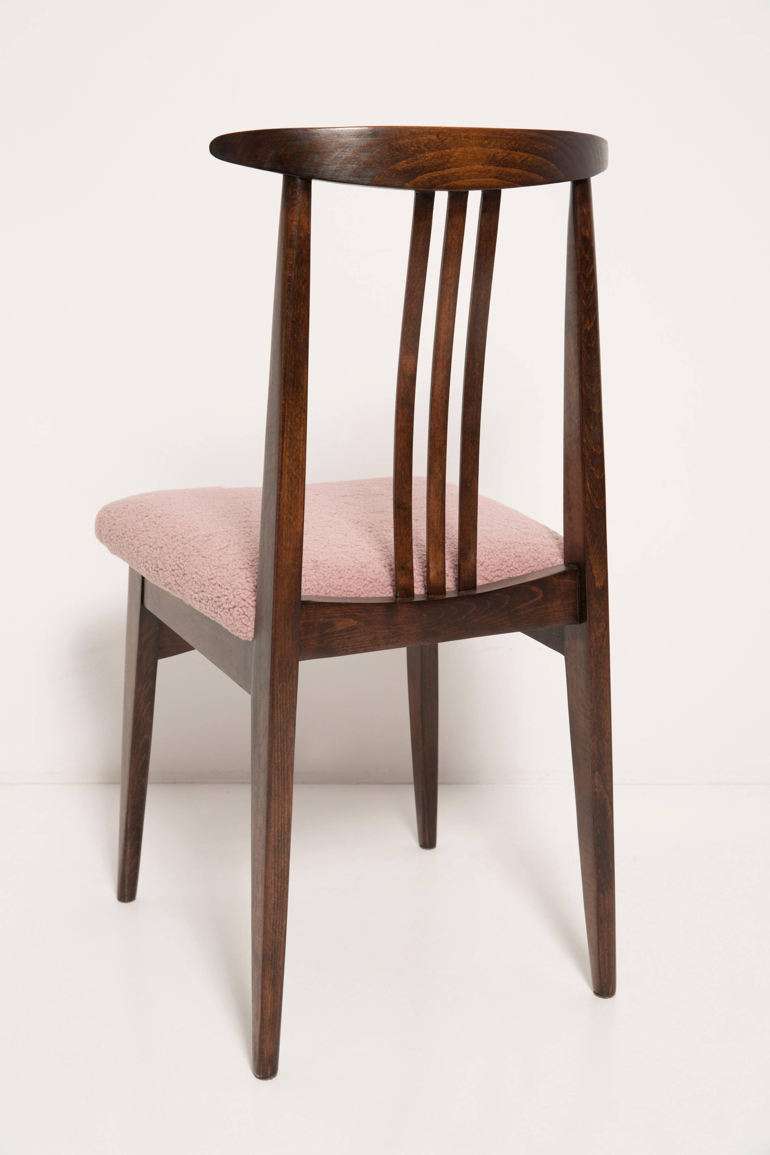 Blush Pink Bouclé Chair, Mid-Century Modern, designed by Mr. Zielinski, Europe, 1960s