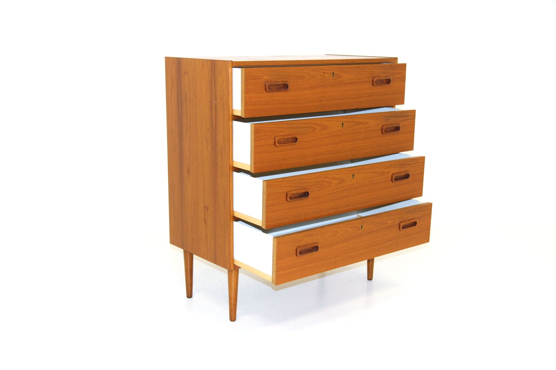 Teak chest of drawers, suede, 1960