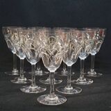 10 anciens verres a eau en cristal taillé art déco saint louis / baccarat