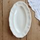 Ravier vintage Sarreguemines ivory earthenware – Scalloped rim