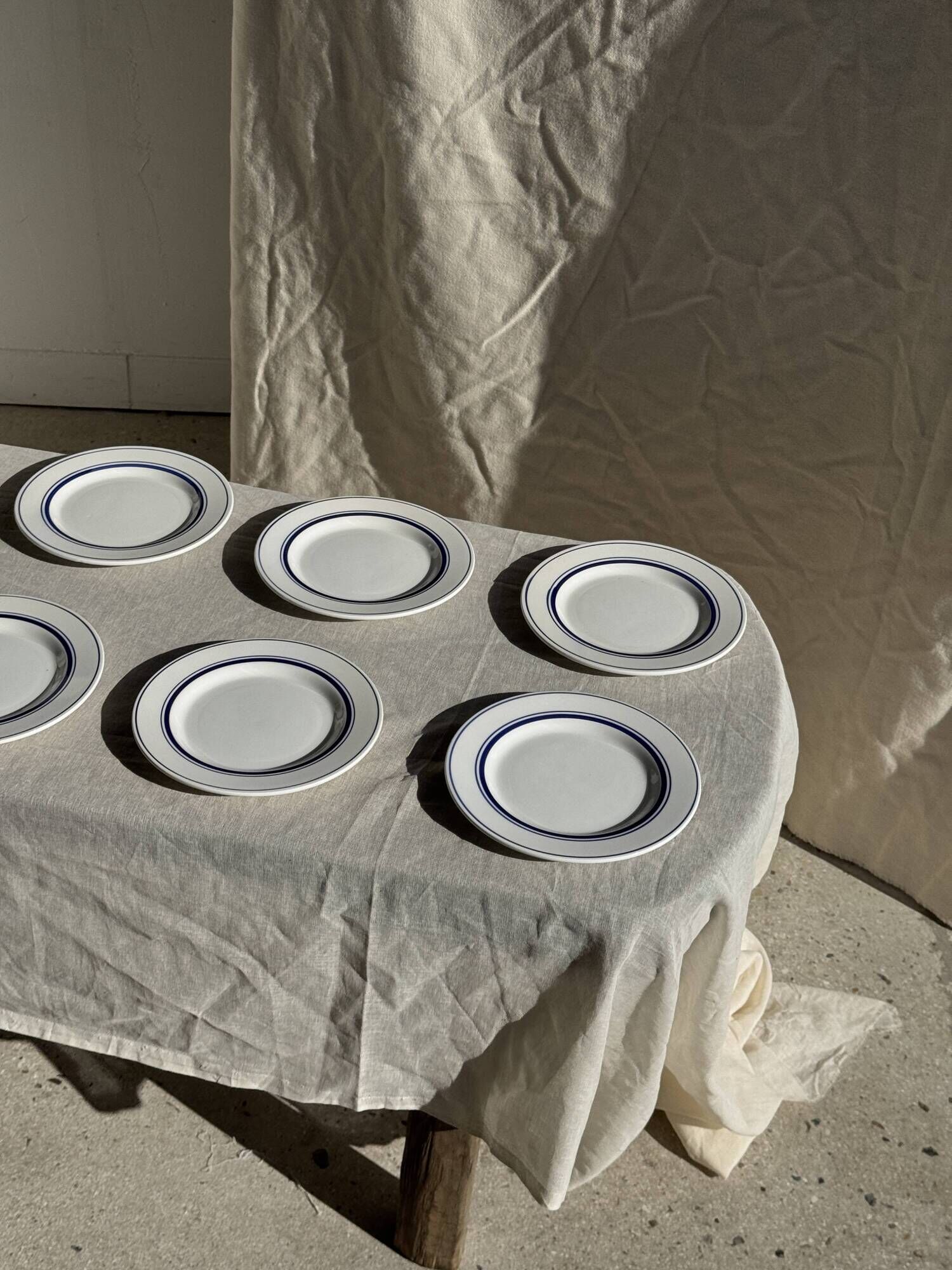 Set of 10 small dessert plates in Italian ceramic Total rim b