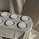 Set of 10 small dessert plates in Italian ceramic Total rim b