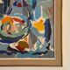 Tableau collage « le fouillis Bleu » signé