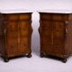 Rare pair of Italian display furniture from the Charles X period in mahogany.