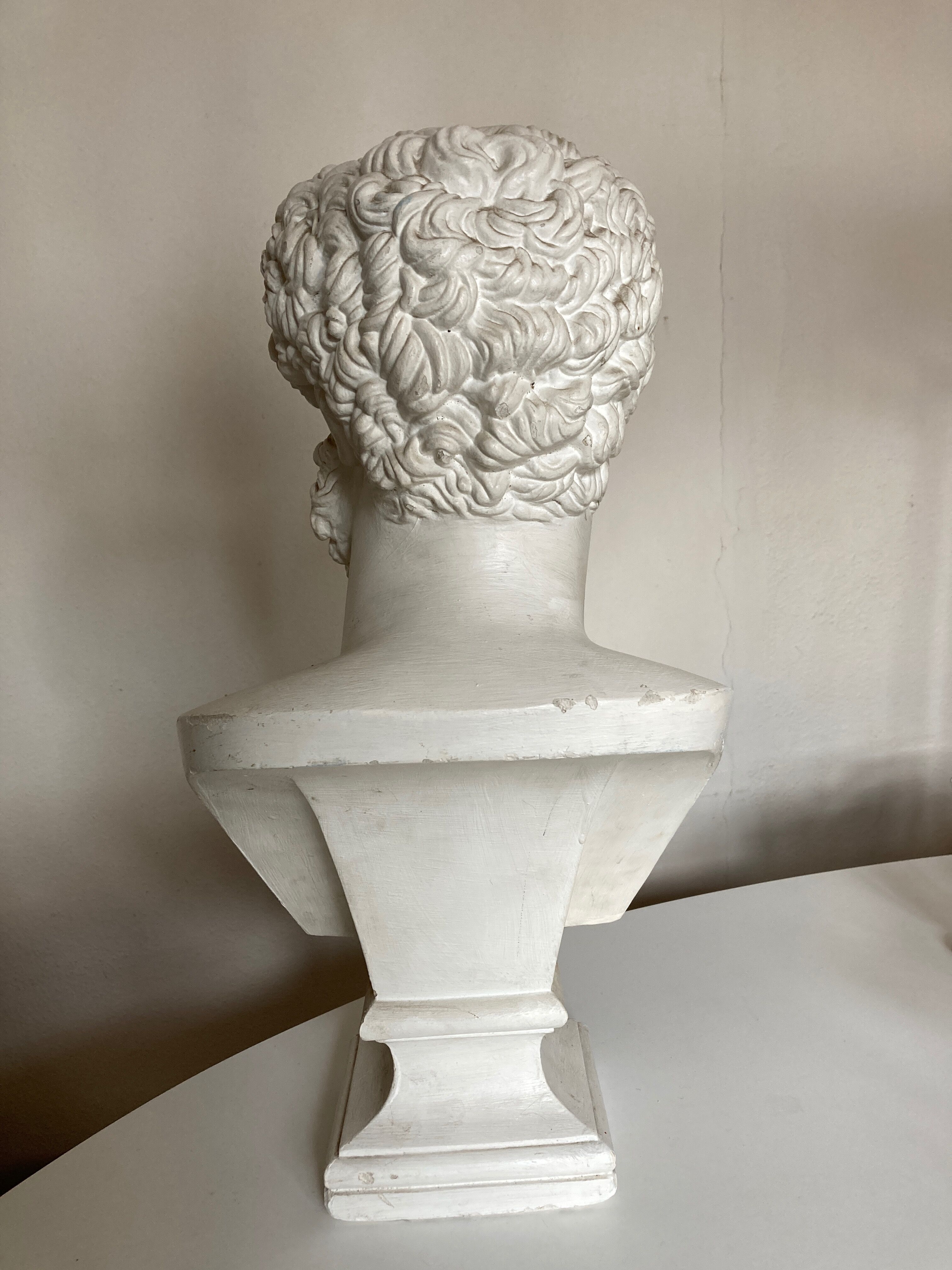 Greco-Roman bust in full plaster of Emperor Lucius Verus Borghese collection