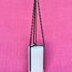 LAMP/IRON SUSPENSION FORGED OPAQUE WHITE GLASS CYLINDRICAL TUBE