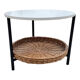 Modèle compact de table basse vintage avec panier de magazine