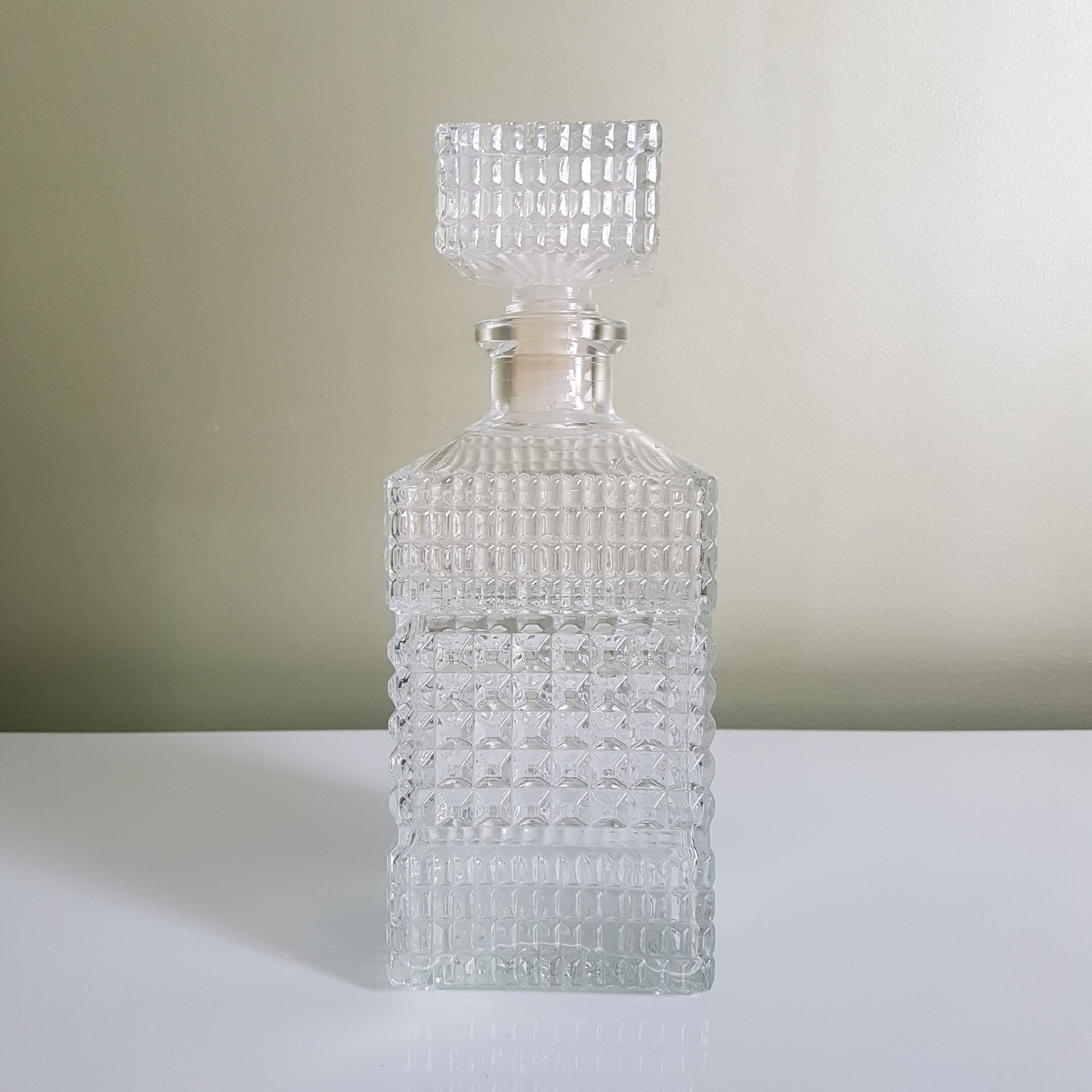 Square glass whiskey carafe