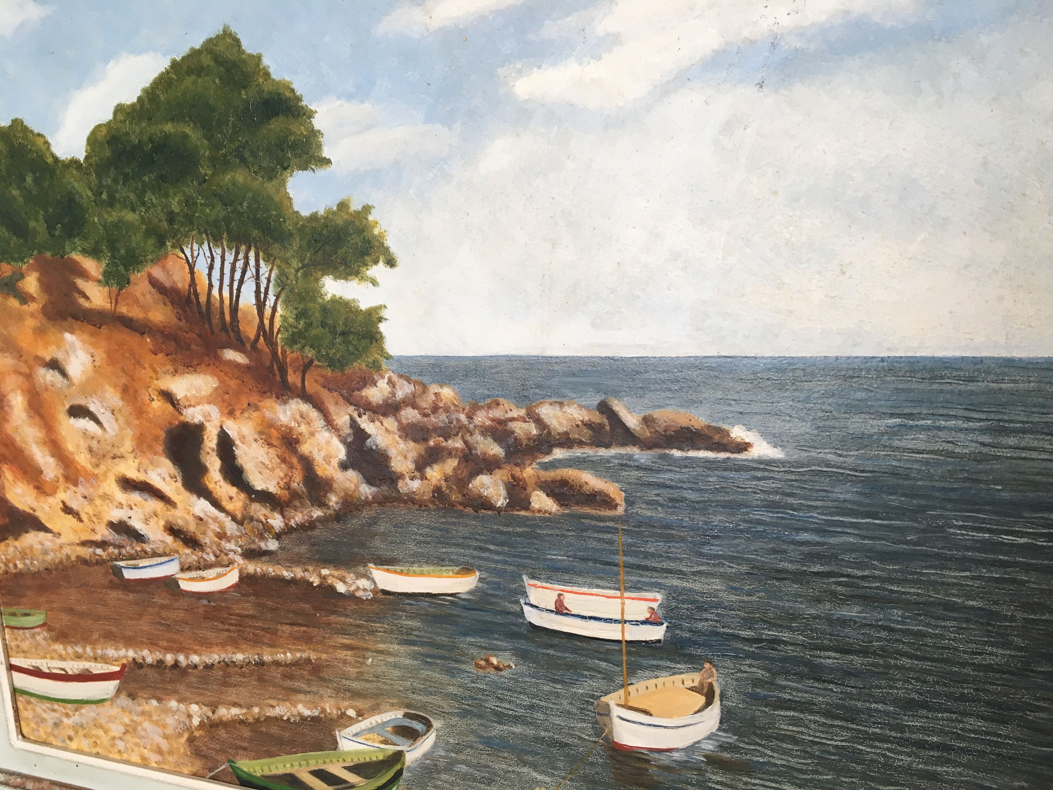 Table seaside landscape Cote d'Azur years 60