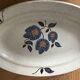 Plat oval grès faïence Saint Amand décor floral Sologne