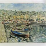 Oil on canvas "The port of Cannes"