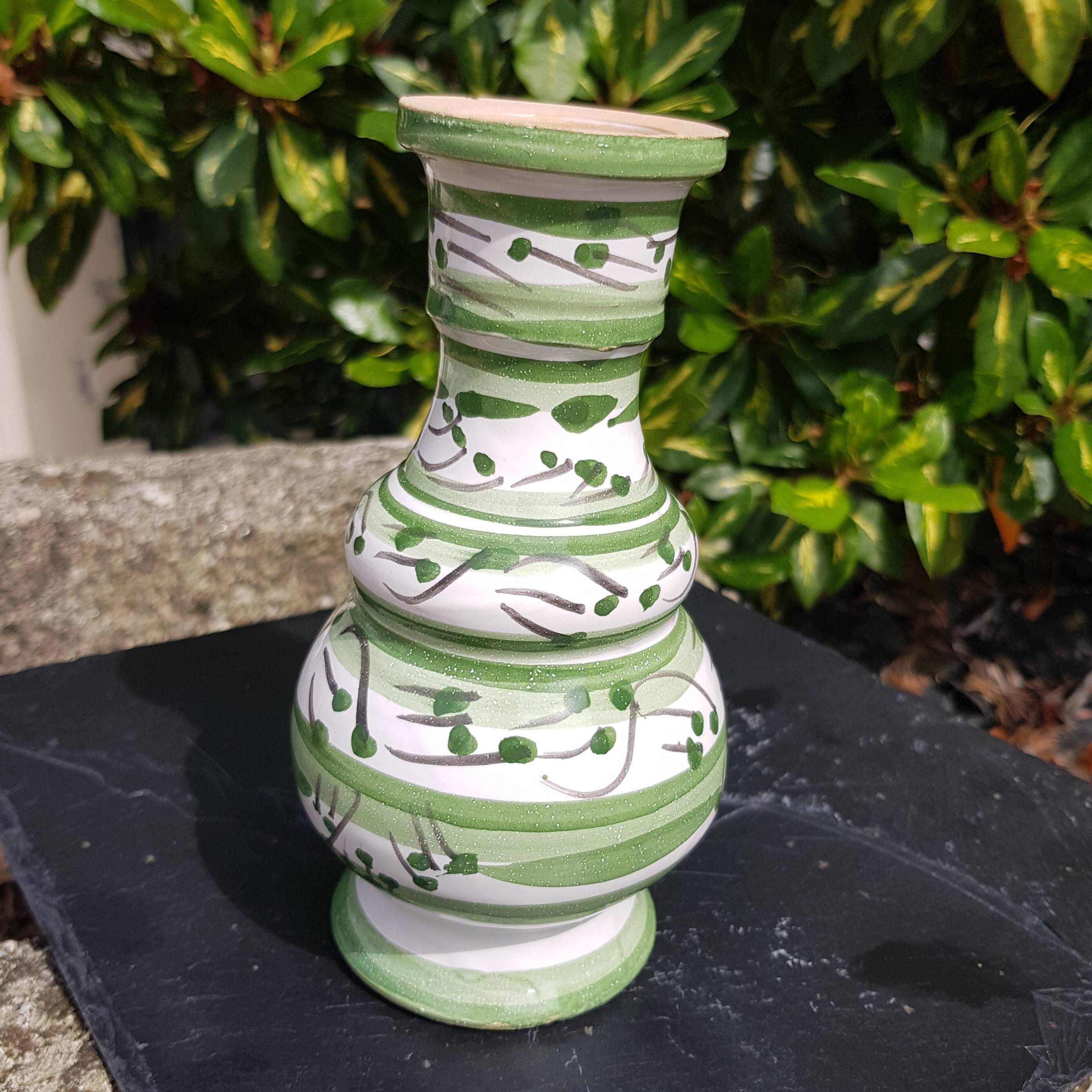 Small green ceramic vase