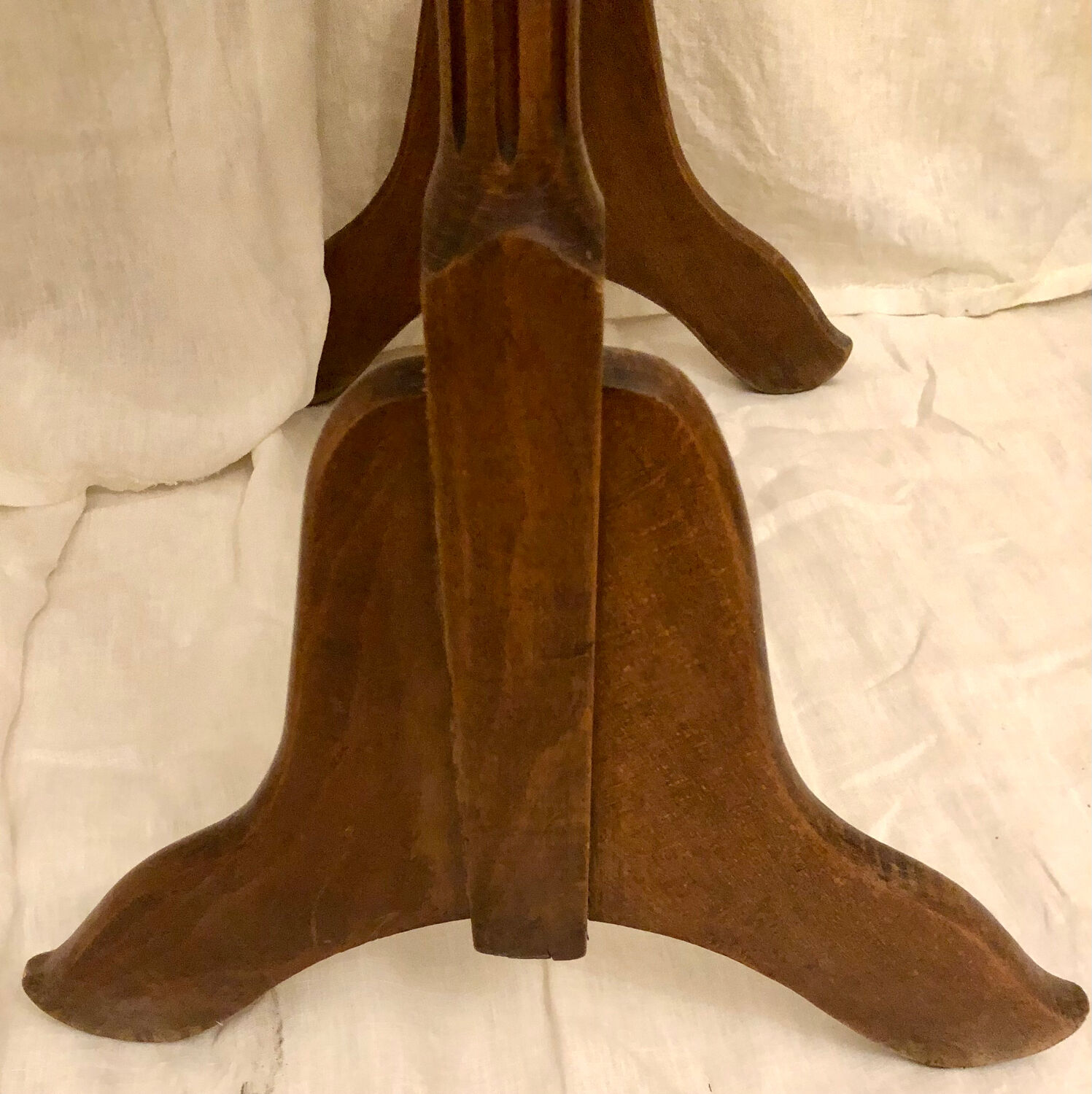 Old large psychic mirror on wooden stand