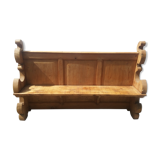 Old shabby English-style pine bench