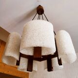 Scandinavian pendant light in teak and perspex