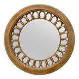 Round golden mirror