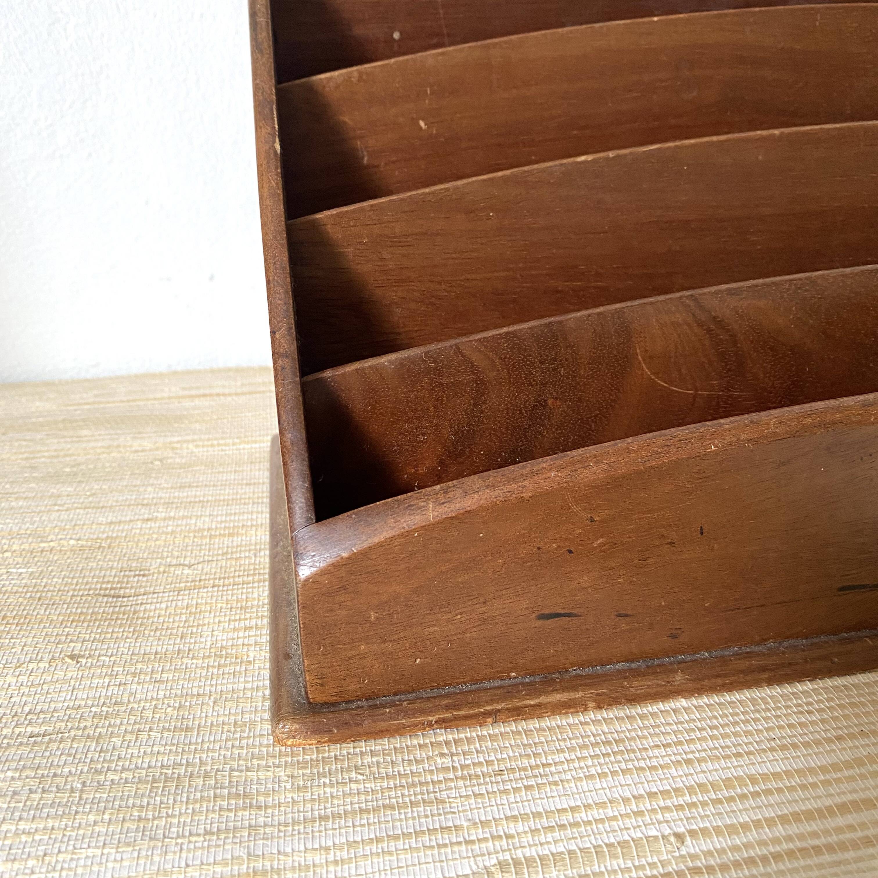 Large letter rack, wooden mail rack