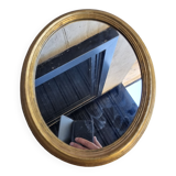 Golden oval mirror 34x28cm