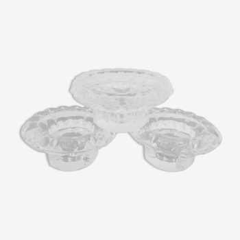 Suite of 3 crystal candle holders