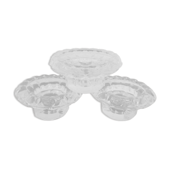 Suite of 3 crystal candle holders