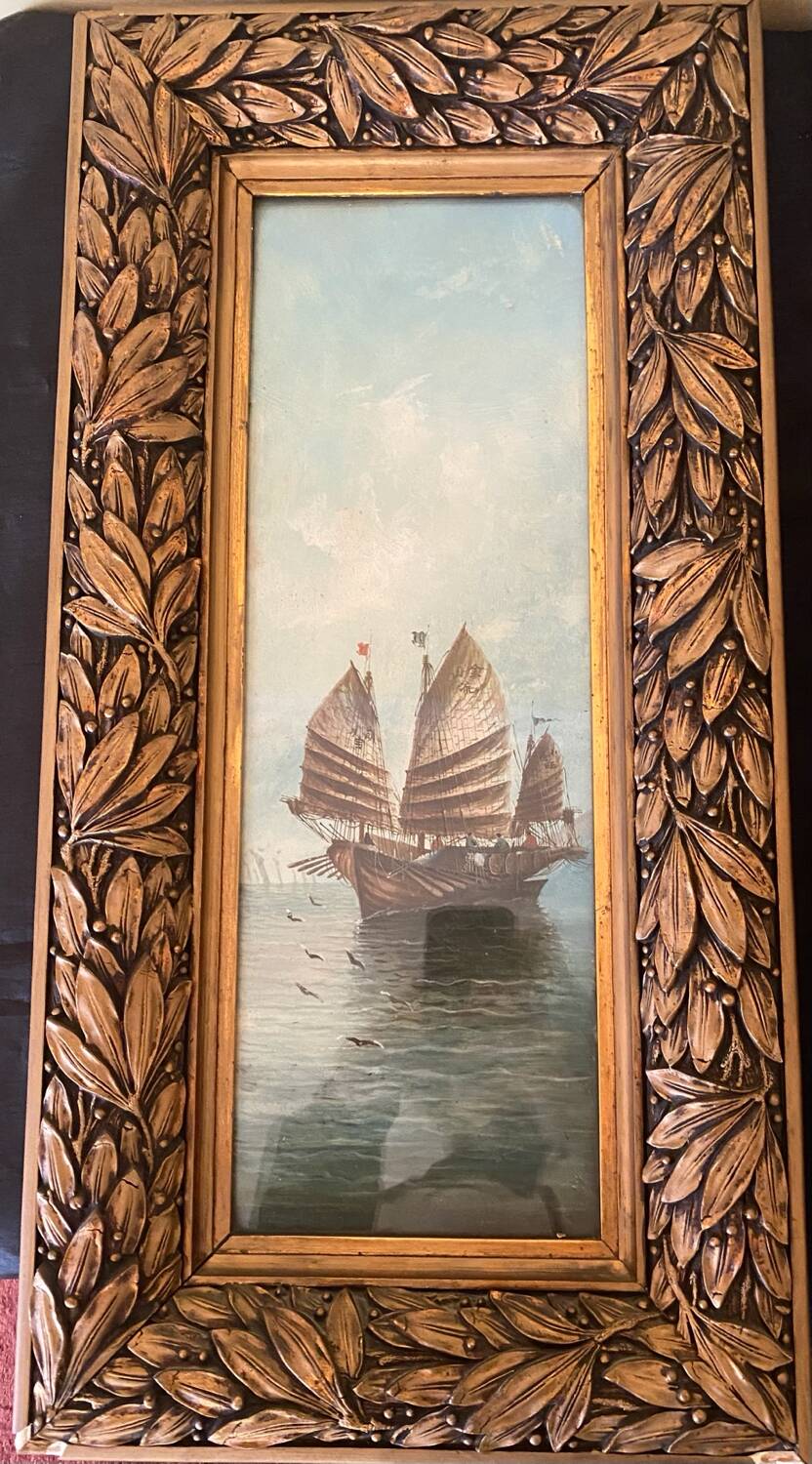 2 paintings, marine subject