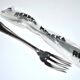 Set of 2 silver metal fish forks reneka fillet spatours 18cm