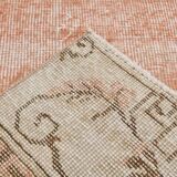 Pale Red & Beige Turkish Runner Rug, 71x301Cm