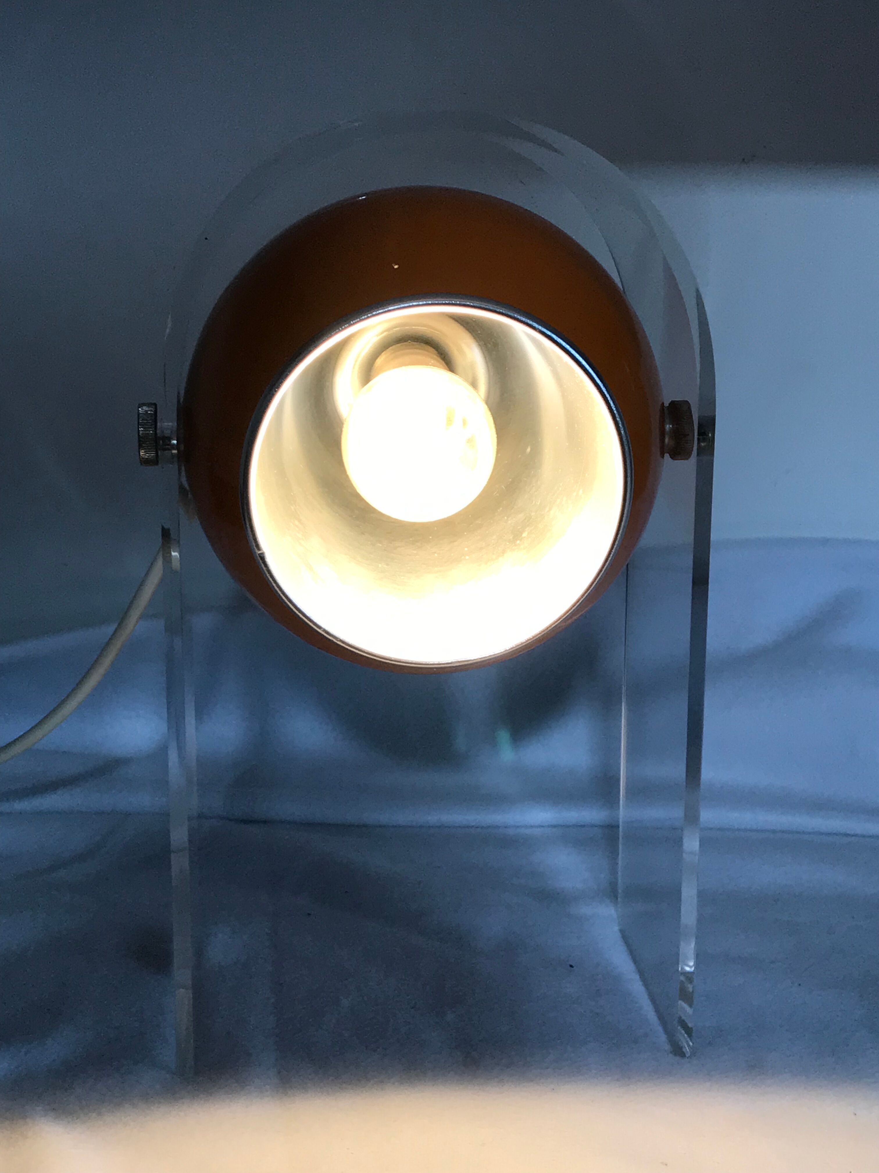 Paire de lampes oranges Robert Sonneman