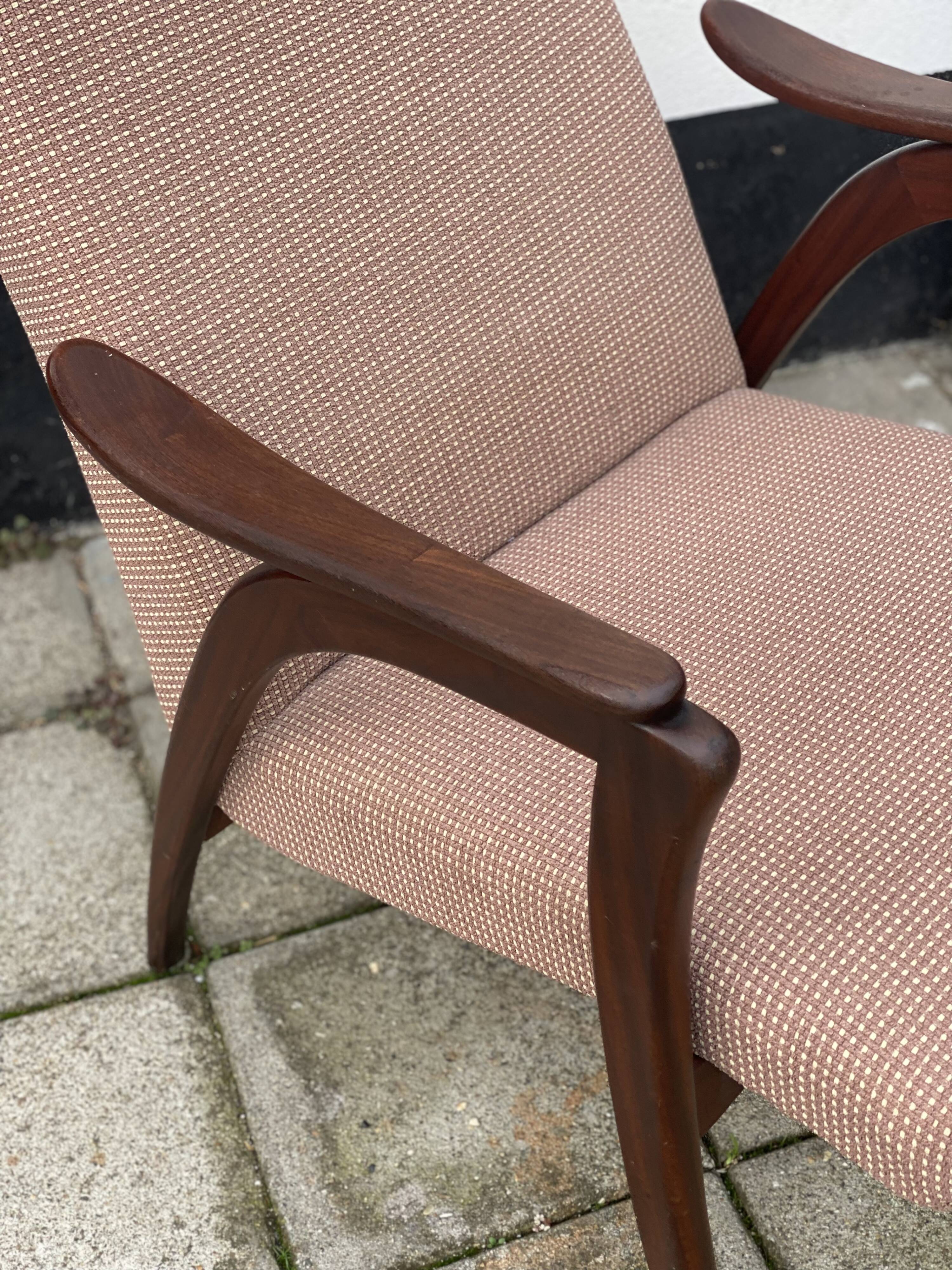 Swedish mid century modern teak high back chair