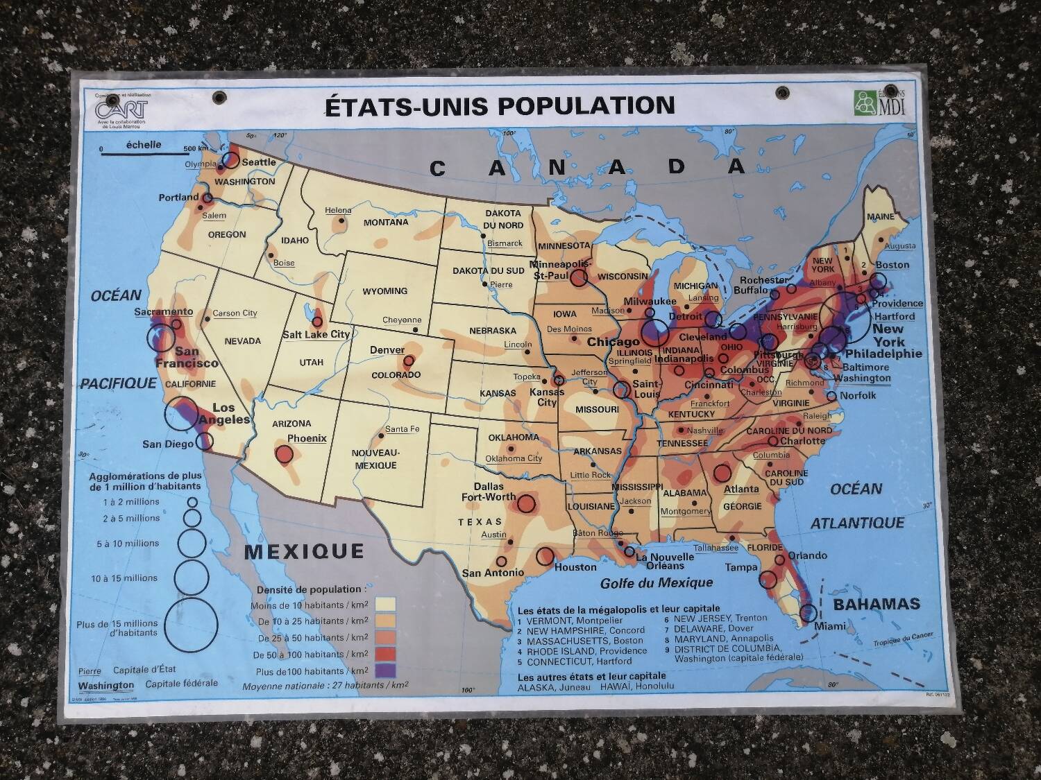 Old vintage MDI United States USA map