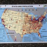 Ancienne carte MDI États-Unis USA vintage