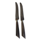 Table service knives old steel blade horn ferrule