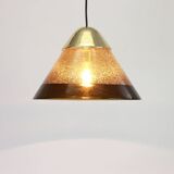 Mid century smoked glass pendant lamp by Peill and Putzler Germany 1970s
