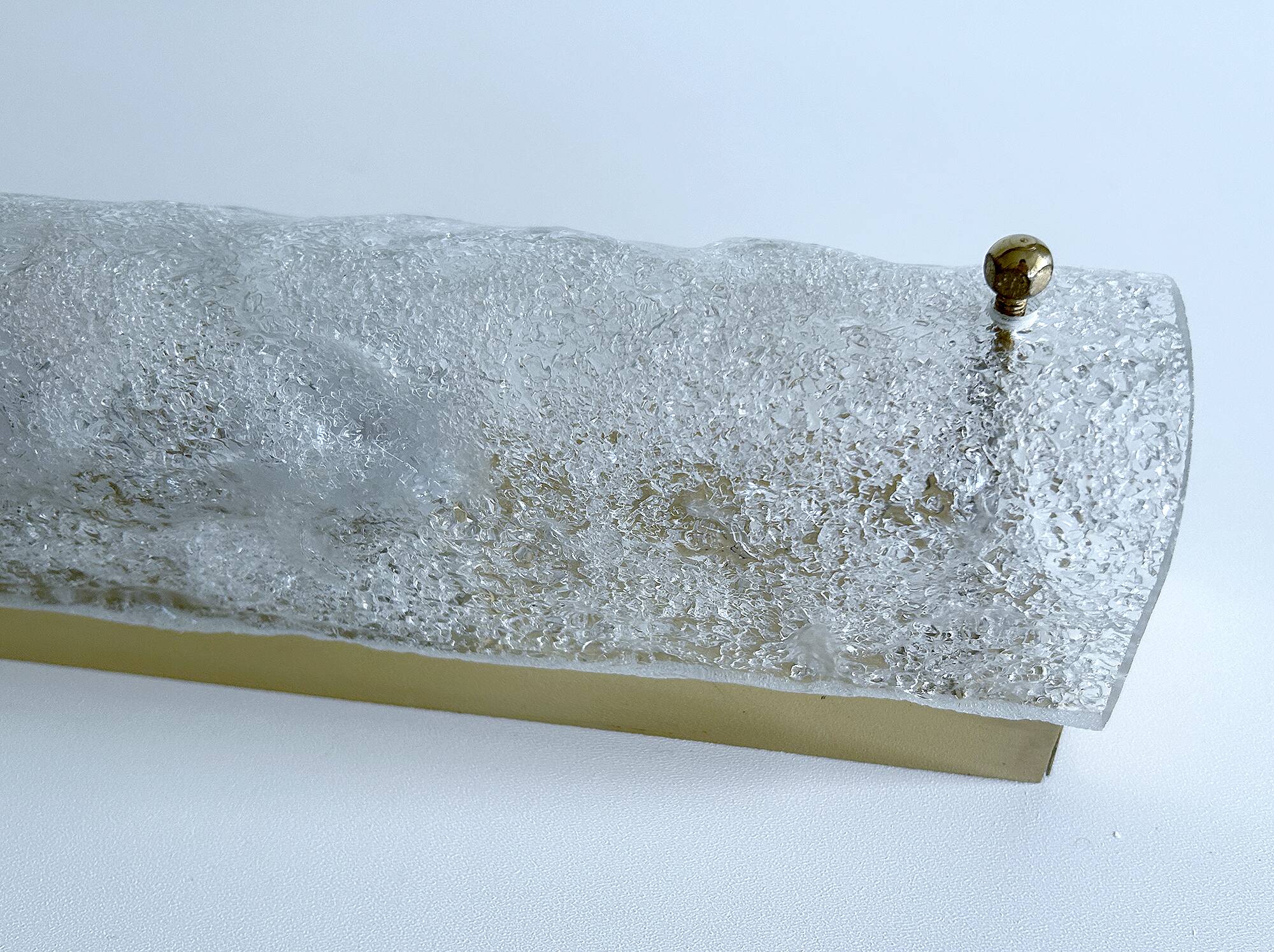 Large Vintage Murano Glass Brass Wall Lamp