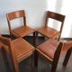 Set of 4 elm chairs and leather, 80s
