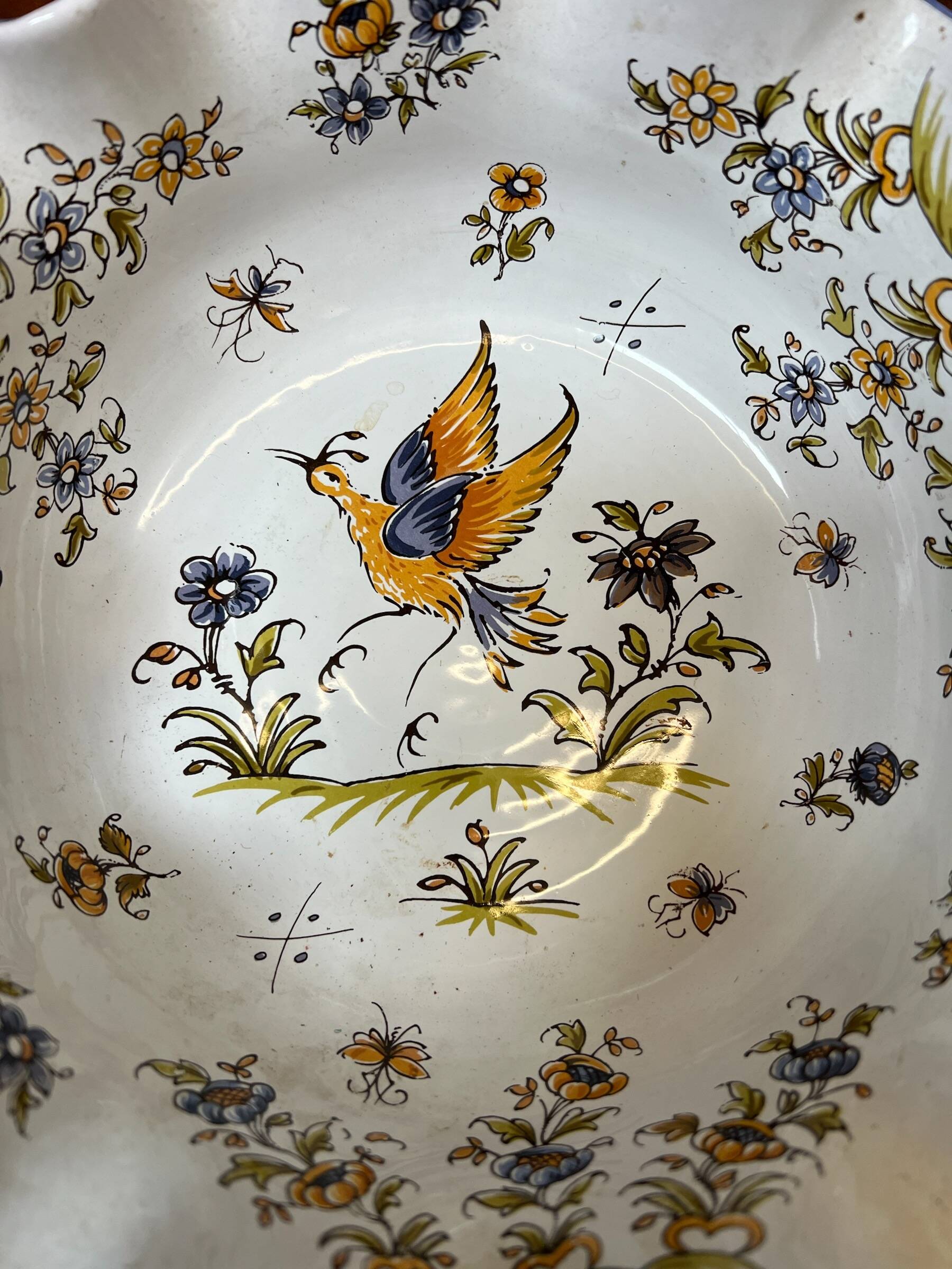 Moustiers earthenware salad bowl