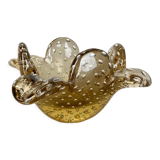 Glass bowl element shell ashtray murano bubble, italy 1970s