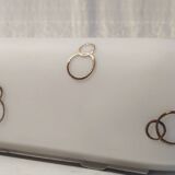 Duo of opaline glass and gold decor wall lights - 50s/60s