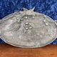 Large pocket tray with birds and cherries in silver-plated bronze
