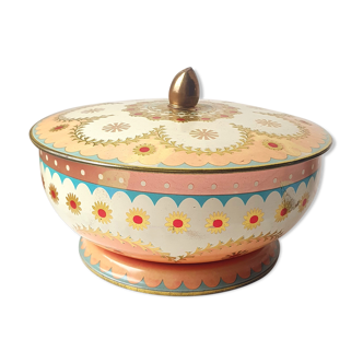 Decorated antique metal box