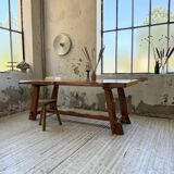 Aranjou farmhouse table in blond elm, 1950s