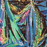 Seat 60 s feet compass, printed vintage_bleu cyan